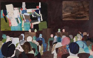 Foule abstraite, collage aux enchères - Dione Verulam