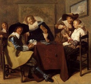 Une élégante partie de cartes - Dirck (attr. to) Hals