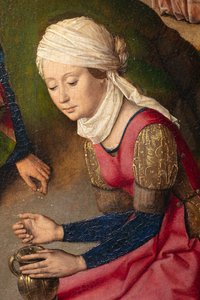 Église paroissiale (Parochiekerk Sint-Pieter). Peinture. La Cène. Dirk Bouts. 1464-1468. (détail) - Dirck Bouts