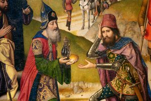 Église paroissiale (Parochiekerk Sint-Pieter). Peinture. La Cène. Dirk Bouts. 1464-1468. (détail) - Dirck Bouts