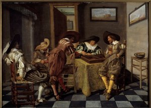 La partie de tric trac - Dirck Hals