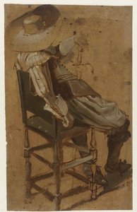 Homme assis avec une épée - Dirck Hals