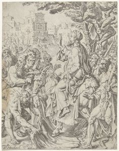 Entrée à Jérusalem - Dirck Volckertsz. Coornhert (attributed to)