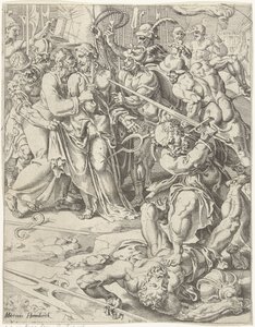 Baiser de Judas et arrestation du Christ - Dirck Volckertsz. Coornhert (attributed to)