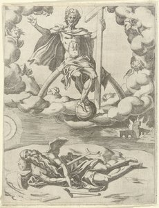 Le Christ triomphe du temps (Triomphes de Pétrarque) - Dirck Volckertsz. Coornhert (possibly)