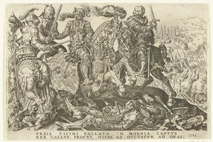 Capture de François Ier lors de la bataille de Pavie, 1525 - Dirck Volckertsz. Coornhert (possibly)