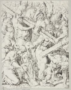 Christ portant la croix et le miracle du voile de Véronique - Dirck Volckertsz. Coornhert