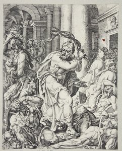 Christ chassant les marchands du temple - Dirck Volckertsz. Coornhert