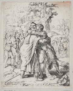 Joseph embrassant son père - Dirck Volckertsz. Coornhert