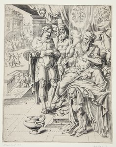 Joseph interprétant les rêves du Pharaon - Dirck Volckertsz. Coornhert