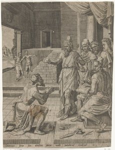 Remise de la dette du serviteur par le roi, Parabole du serviteur ingrat (titre de la série) - Dirck Volckertsz. Coornhert