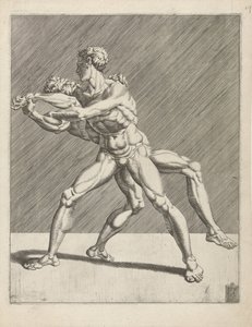 Deux lutteurs