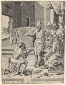 Le roi pardonnant sa dette à son serviteur - Dirck Volckertz Coornhert after Maerten van Heemskerck