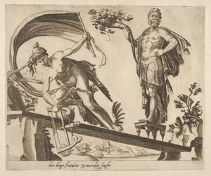 Quand la fortune est abondante, la chute sera plus profonde de Six Proverbes sur la Fortune, vers 1560 - Dirck Volkertsen Coornhert