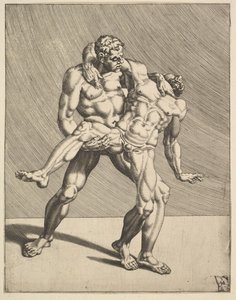 Lutteurs, de Lutteurs, planche 3, 1552