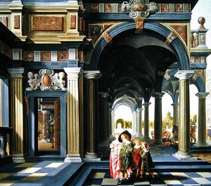 Figures élégantes dans une loggia, 1635