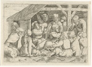 Mendiants à un repas dans une cabane - Dirk van Hoogstraten