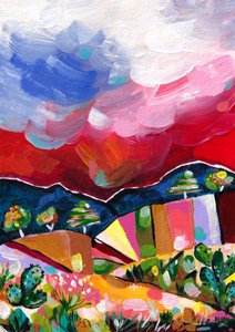 Paysage désertique aux couleurs vives