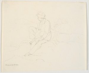 Deux hommes assis sur un rocher