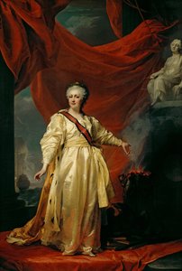Portrait de Catherine II la Législatrice dans le Temple Dédié à la Déesse de la Justice, début des années 1780