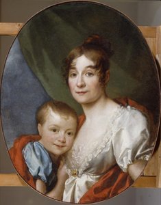 Portrait de la comtesse Ekaterina Alexandrovna Shakhovskaya 1777-1846 avec sa fille, 1807