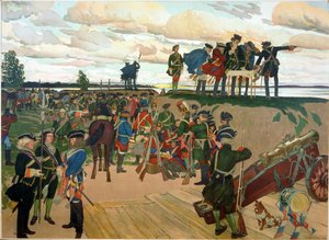 Fondation de la forteresse Saint-Pétersbourg par Pierre Ier Le Grand au 18ème siècle - Dmitri Nikolayevich Kardovsky