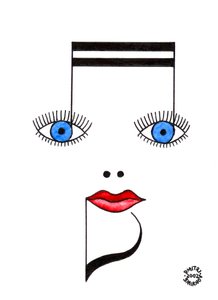 Visage musical - visage féminin dessiné à l