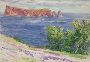 Scènes de rivage avec arbres et falaise - Dodge Macknight