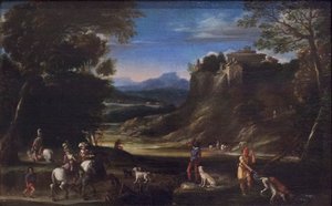 Paysage boisé avec scène de chasse - Domenichino (1581 1641)