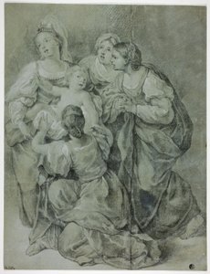 Groupe de quatre femmes et enfant - Domenichino