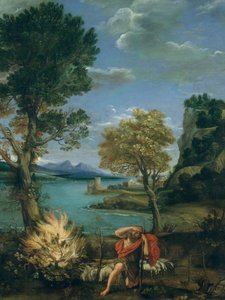 Paysage avec Moïse et le Buisson Ardent - Domenichino