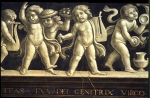 Frise de Chérubins, de la Naissance de la Vierge (détail)