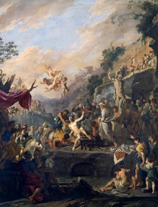 Martyr de Saint Laurent, peinture par Domenico Gargiulo dit Micco Spadaro, Italie - Domenico Gargiulo