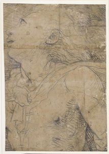 Jeune homme levant les yeux (demi-figure), fragment d