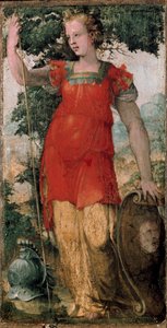 Personnage féminin, peut-être Minerve. - Domenico Beccafumi