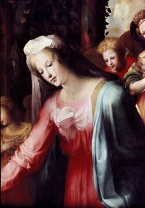 La Nativité (détail de la Vierge) - Domenico Beccafumi