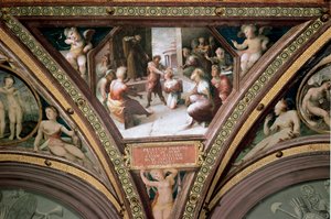 Le sacrifice de Séleucos de Locres (Séleucos de Locride) Fresque par Domenico Beccafumi - Domenico Beccafumi