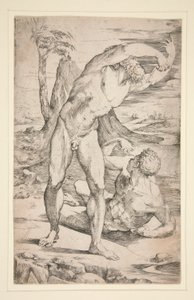 Deux hommes nus dans un paysage - Domenico Beccafumi