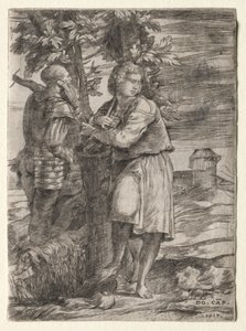 Berger et vieux guerrier - Domenico Campagnola