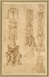 Études de trois chandeliers - Domenico Campagnola