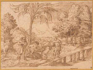 La Fuite en Égypte - Domenico Campagnola