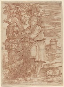 Le Berger et le Vieux Guerrier - Domenico Campagnola