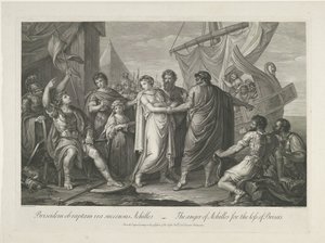 Achille en colère pour la perte de Briséis - Domenico Cunego