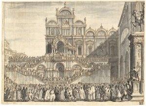 Campo San Zanipolo décoré pour la visite de Pie VI