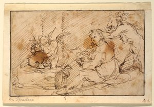 Artiste assis - Domenico Gargiulo, called Micco Spadaro