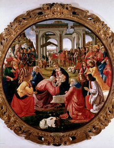 Adoration des Mages. Peinture de Domenico Ghirlandaio (Domenico Bigordi) (1449-1494) 1487. Florence, Galleria degli Uffizi - Domenico Ghirlandaio