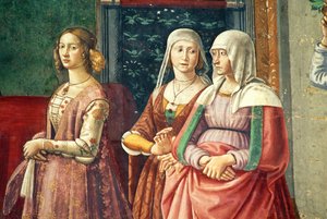 Dames florentines, de la Naissance de Saint Jean-Baptiste - Domenico Ghirlandaio