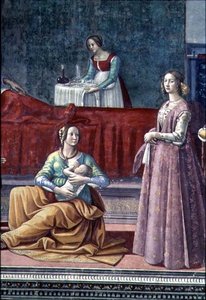 Sainte Élisabeth et Jean le Baptiste, de la Naissance de Saint Jean-Baptiste - Domenico Ghirlandaio