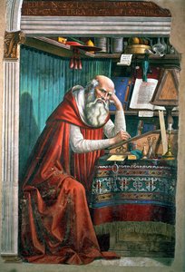 Saint Jérôme dans son étude, 1480 (détail) - Domenico Ghirlandaio
