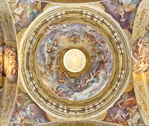 Le dôme avec la représentation du Couronnement de la Vierge, (détail), fin du XVIIe siècle